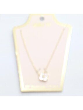 NWT Unique Designs Enamel Rhinestone Flower Necklace Gold / Pink 18" + 3"